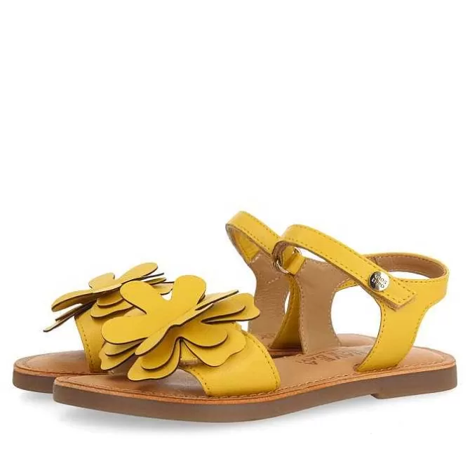 Niñas | Sandalias<Gioseppo Sandalias De Piel Amarillas Con Adornos De Flores Para Nina Y Nino Cres