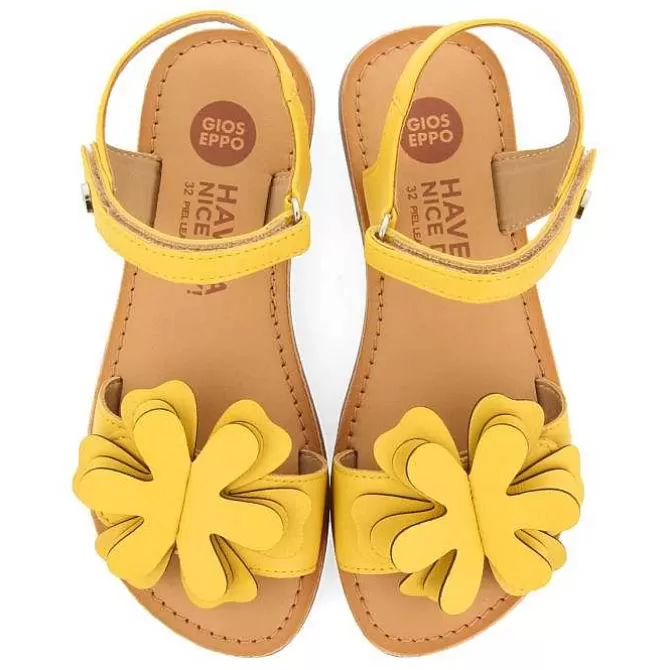 Niñas | Sandalias<Gioseppo Sandalias De Piel Amarillas Con Adornos De Flores Para Nina Y Nino Cres