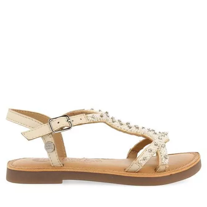 Niñas | Sandalias<Gioseppo Sandalias De Piel Blanca Con Adorno De Cuentas Para Nina Y Nino Lazarat