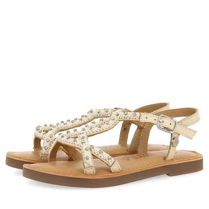 Niñas | Sandalias<Gioseppo Sandalias De Piel Blanca Con Adorno De Cuentas Para Nina Y Nino Lazarat