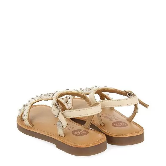Niñas | Sandalias<Gioseppo Sandalias De Piel Blanca Con Adorno De Cuentas Para Nina Y Nino Lazarat
