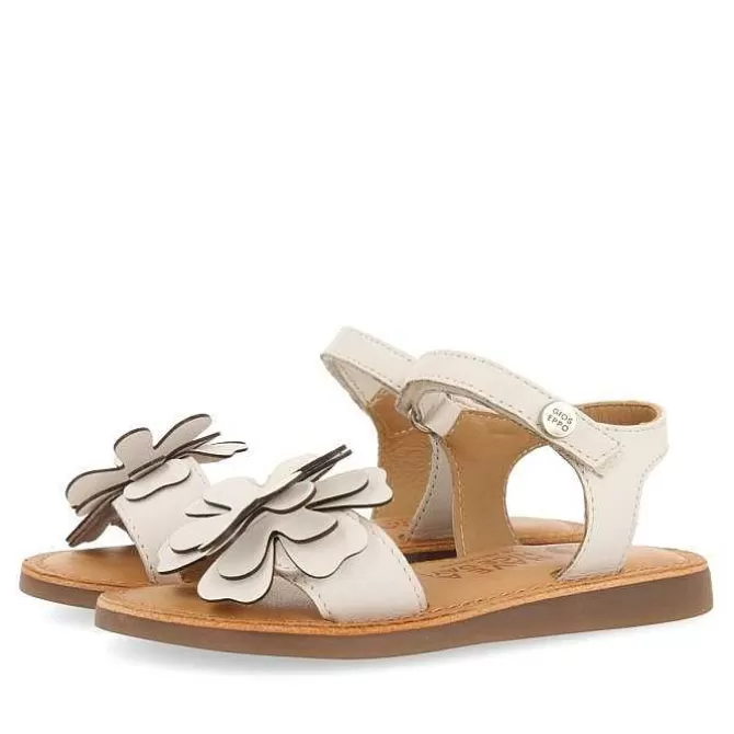 Niñas | Sandalias<Gioseppo Sandalias De Piel Blanca Con Adorno De Flores Para Nina Y Nino Takilma