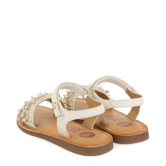 Niñas | Sandalias<Gioseppo Sandalias De Piel Blanca Con Adornos De Cuentas Para Nina Y Nino Blesle