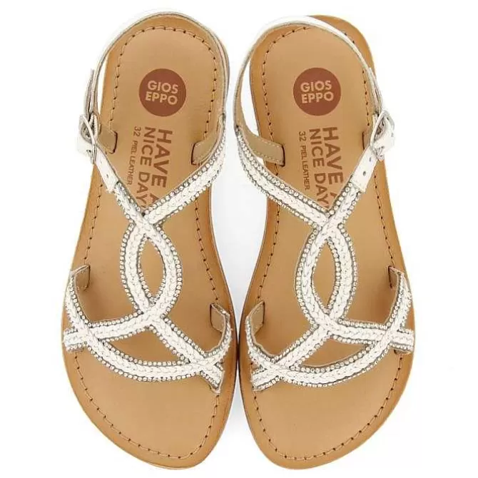 Niñas | Sandalias<Gioseppo Sandalias De Piel Blanca Con Adornos Nina Y Nino Aucilla