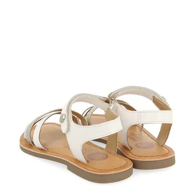 Niñas | Sandalias<Gioseppo Sandalias De Piel Blanca Con Brillantes Y Detalles Metalicos Para Nina Y Nino Lawtey