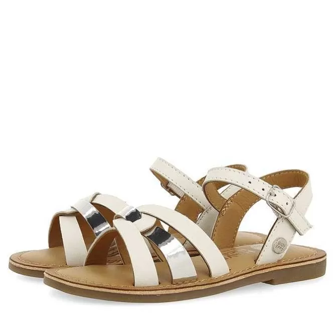 Niñas | Sandalias<Gioseppo Sandalias De Piel Blanca Con Detalles Metalicos Para Nina Y Nino Nicolosi