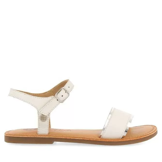 Niñas | Sandalias<Gioseppo Sandalias De Piel Blanca Con Detalles Metalizados Nina Ishem