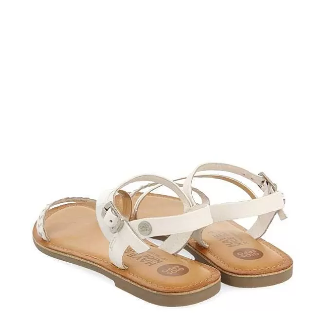 Niñas | Sandalias<Gioseppo Sandalias De Piel Blanca Con Detalles Trenzados Y Metalizados Para Nina Y Nino Helix