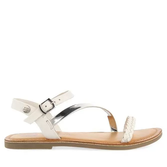 Niñas | Sandalias<Gioseppo Sandalias De Piel Blanca Con Detalles Trenzados Y Metalizados Para Nina Y Nino Helix