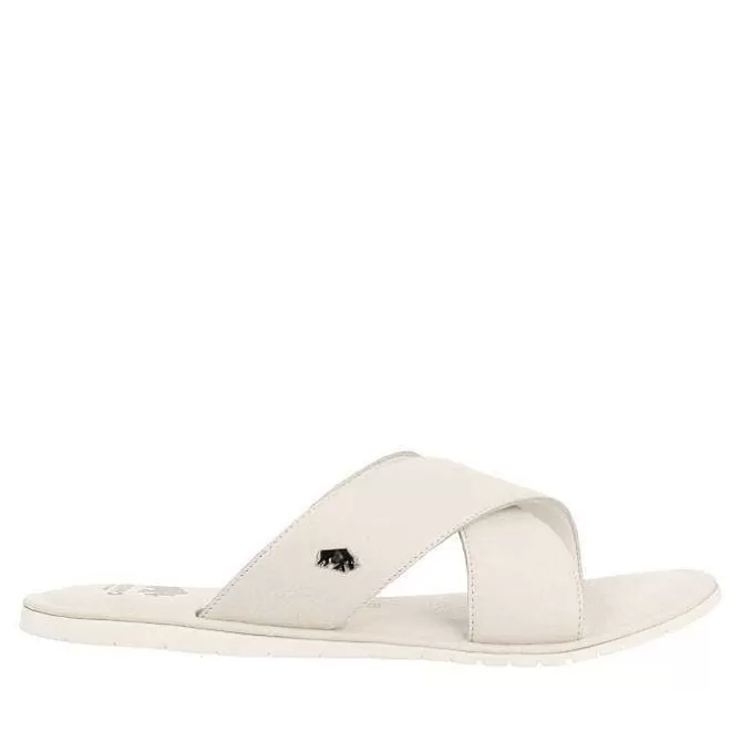 Chancletas<Gioseppo Sandalias De Piel Blanca Con Tira Cruzada Para Hombre Orosh