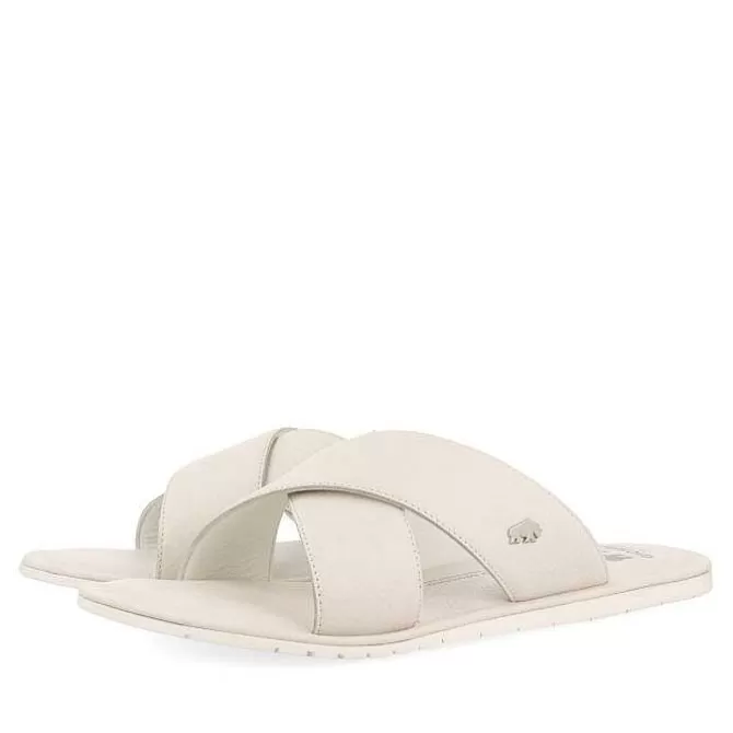 Chancletas<Gioseppo Sandalias De Piel Blanca Con Tira Cruzada Para Hombre Orosh