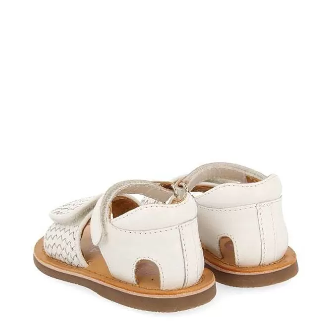 Bebe | Sandalias Bebe Nina<Gioseppo Sandalias De Piel Blanca Con Tira Trenzada Y Cierre Ajustable Para Bebe Athena