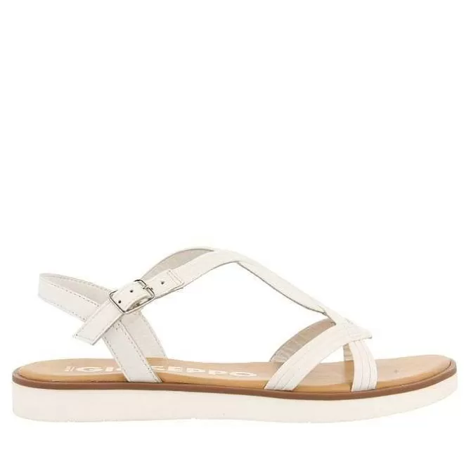 Sandalias Planas<Gioseppo Sandalias De Piel Blanca Con Tiras Para Mujer En Cornualles