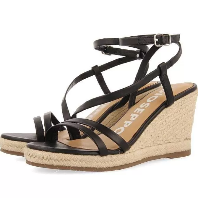 Sandalias Cuña<Gioseppo Sandalias De Piel Blanca Con Tiras Y Cuña Alta De Yute Para Mujer Orikum