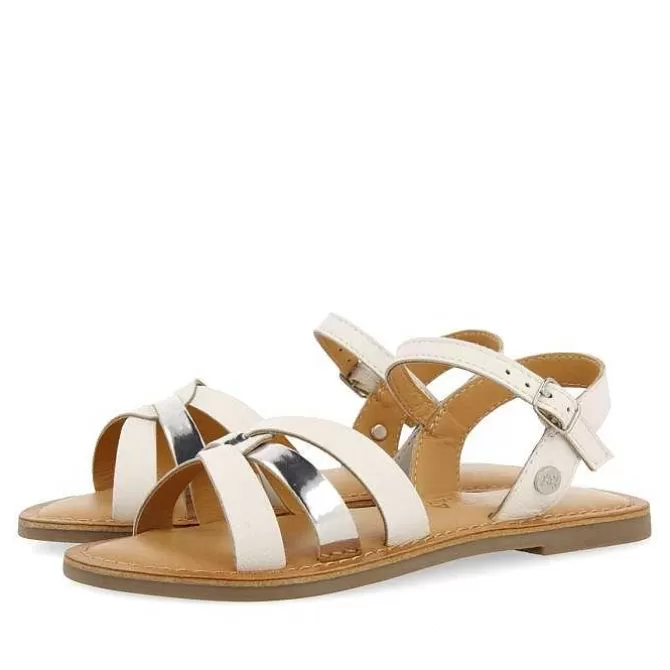 Niñas | Sandalias<Gioseppo Sandalias De Piel Blanca Detalle Metalizado Para Nina Y Nino Imbler