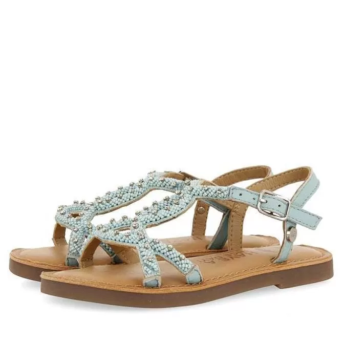 Niñas | Sandalias<Gioseppo Sandalias De Piel Con Adornos De Cuentas Azul Para Nina Y Nino Lazarat