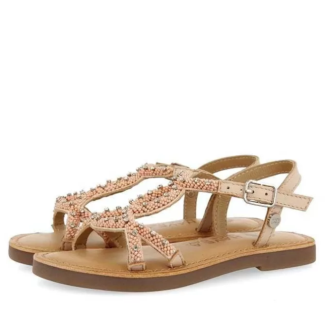 Niñas | Sandalias<Gioseppo Sandalias De Piel Con Adornos De Cuentas Rosa Nina Y Nino Lazarat