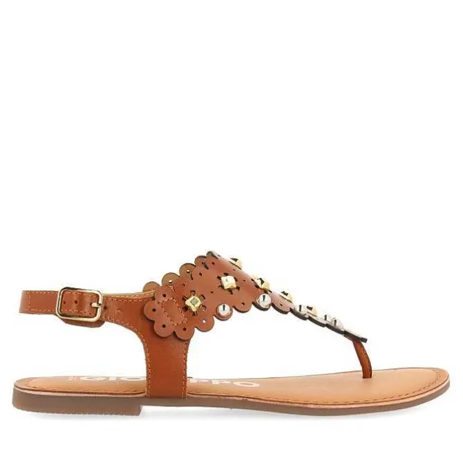 Sandalias Planas<Gioseppo Sandalias De Piel Con Adornos De Flores Y Tachuelas Para Mujer Preloj