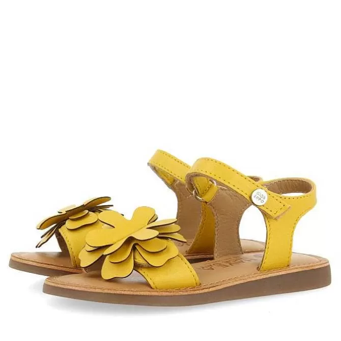 Niñas | Sandalias<Gioseppo Sandalias De Piel Con Decoracion De Flores Amarillas Para Nina Y Nino Takilma