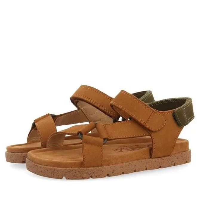 Niños | Sandalias<Gioseppo Sandalias De Piel Con Detalles En Caqui Para Nino Y Nina Depoe