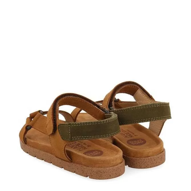 Niños | Sandalias<Gioseppo Sandalias De Piel Con Detalles En Caqui Para Nino Y Nina Depoe