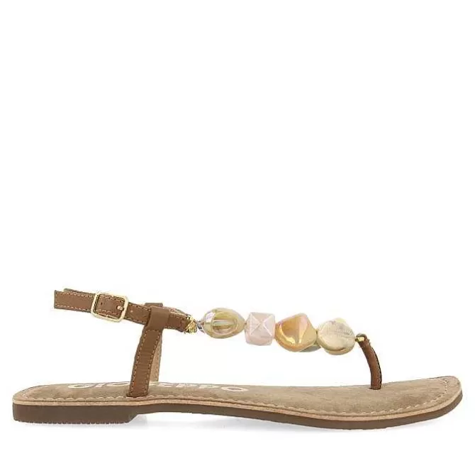 Sandalias Planas<Gioseppo Sandalias De Piel Con Piedras Multicolor Para Mujer Karlovac