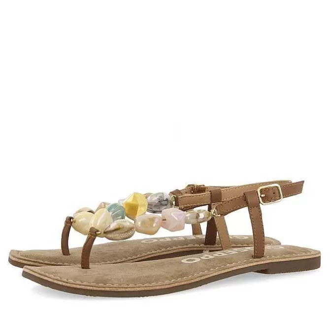 Sandalias Planas<Gioseppo Sandalias De Piel Con Piedras Multicolor Para Mujer Karlovac