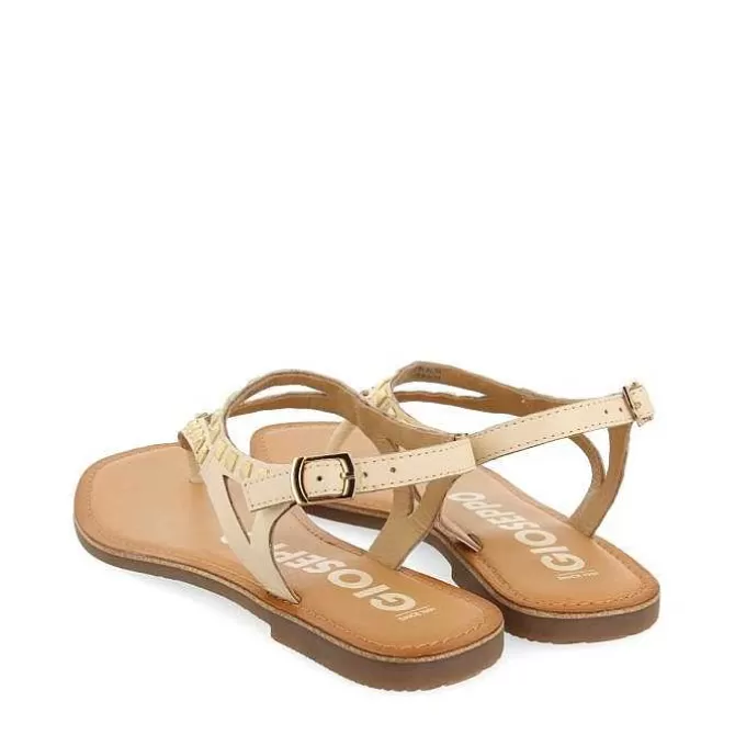 Sandalias Planas<Gioseppo Sandalias De Piel Con Tachuelas Blanco Rojo Para Mujer Trilby