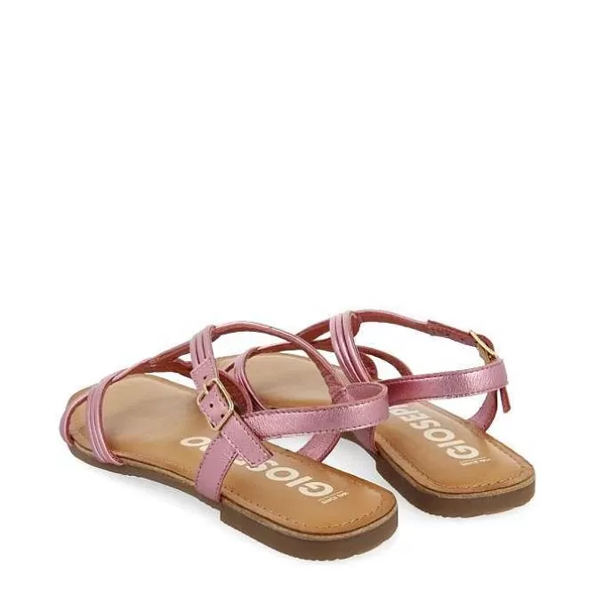 Sandalias Planas<Gioseppo Sandalias De Piel Con Tira Cruzada Rosa Para Mujer Elbasan