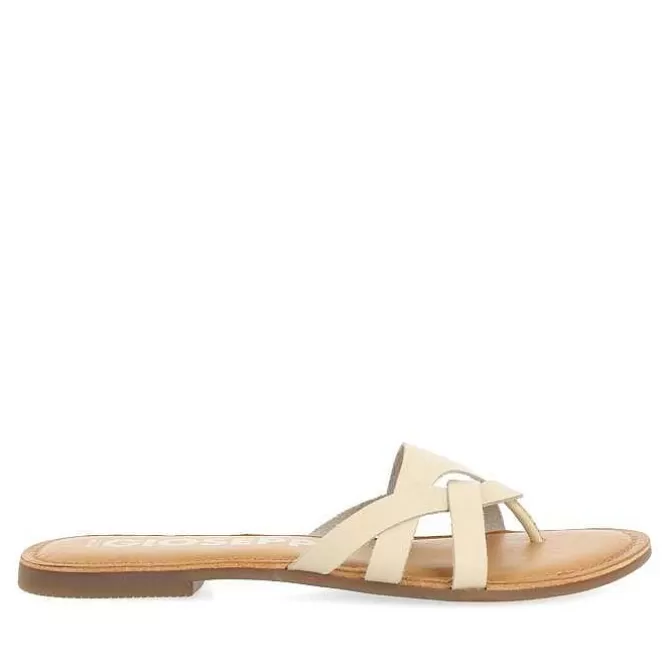 Sandalias Planas<Gioseppo Sandalias De Piel Con Tirantes Blanco Rojo Para Mujer Cayuse