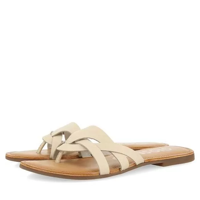 Sandalias Planas<Gioseppo Sandalias De Piel Con Tirantes Blanco Rojo Para Mujer Cayuse