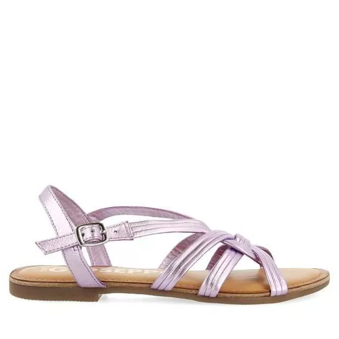 Sandalias Planas<Gioseppo Sandalias De Piel Con Tirantes Cruzados Lavanda Para Mujer Golaj