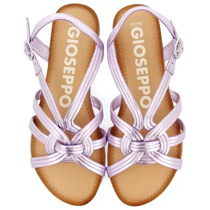 Sandalias Planas<Gioseppo Sandalias De Piel Con Tirantes Cruzados Lavanda Para Mujer Golaj
