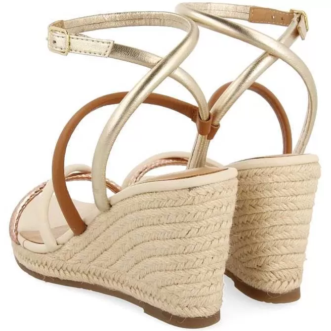 Sandalias Cuña<Gioseppo Sandalias De Piel Con Tirantes Finos Multicolor Y Cuña Alta De Yute Para Mujer Rometta