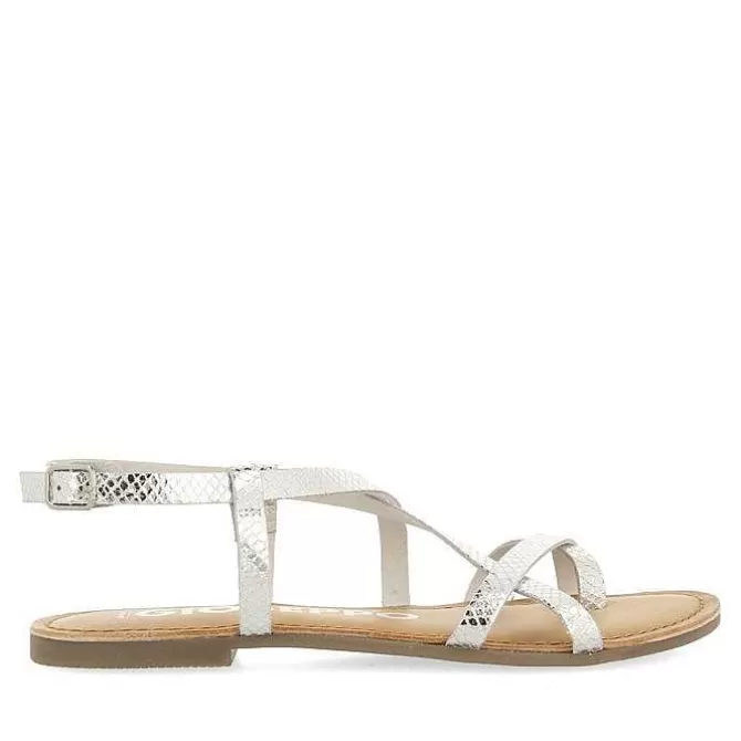 Sandalias Planas<Gioseppo Sandalias De Piel Con Tirantes Finos Plata Para Mujer Coursan