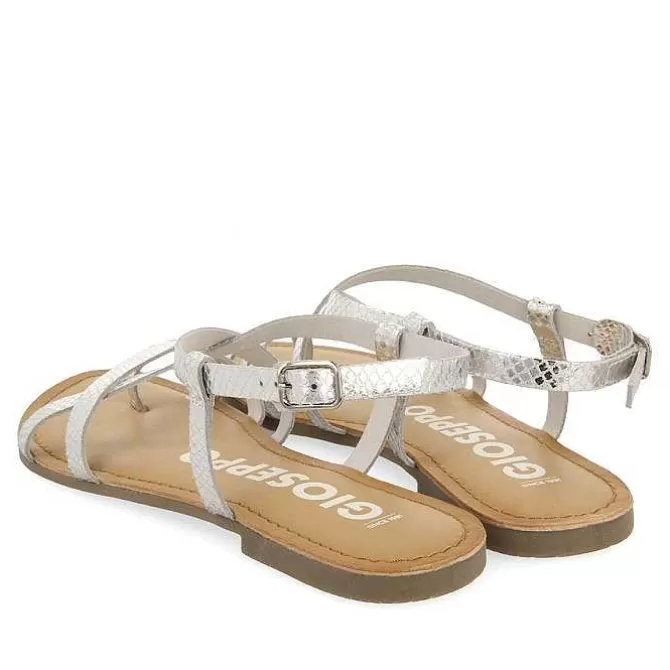 Sandalias Planas<Gioseppo Sandalias De Piel Con Tirantes Finos Plata Para Mujer Coursan