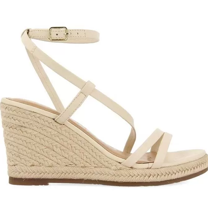 Sandalias Cuña<Gioseppo Sandalias De Piel Con Tirantes Y Cuña Alta De Yute Blanco Rojo Para Mujer Orikum