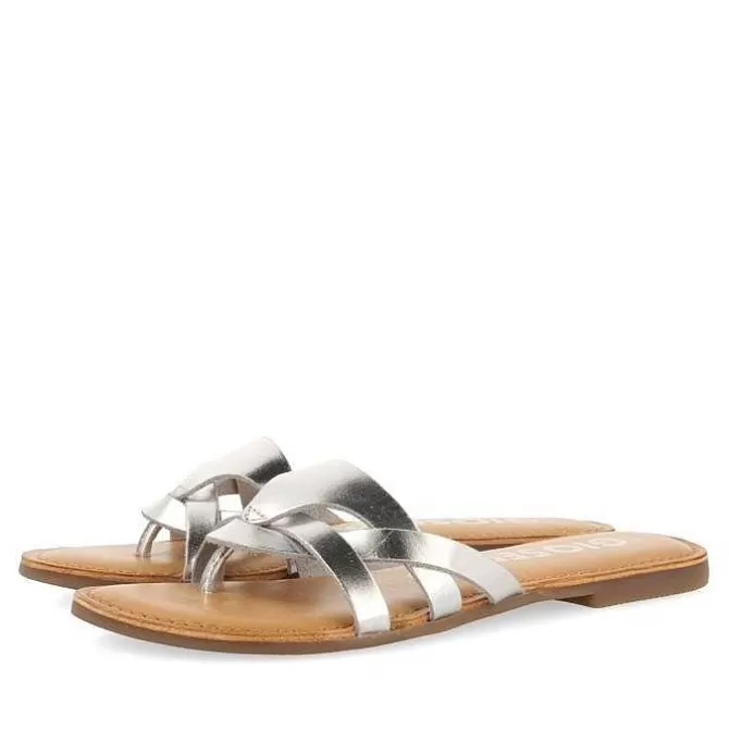 Sandalias Planas<Gioseppo Sandalias De Piel Con Tiras Plata Para Mujer Cayuse