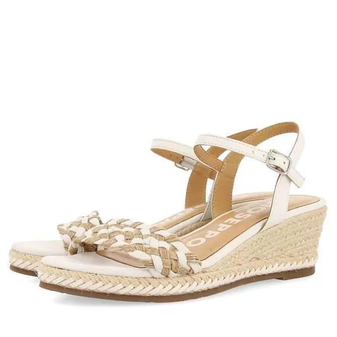 Sandalias Cuña<Gioseppo Sandalias De Piel Con Trenzado Bicolor Y Cuña De Yute Para Mujer Sunol