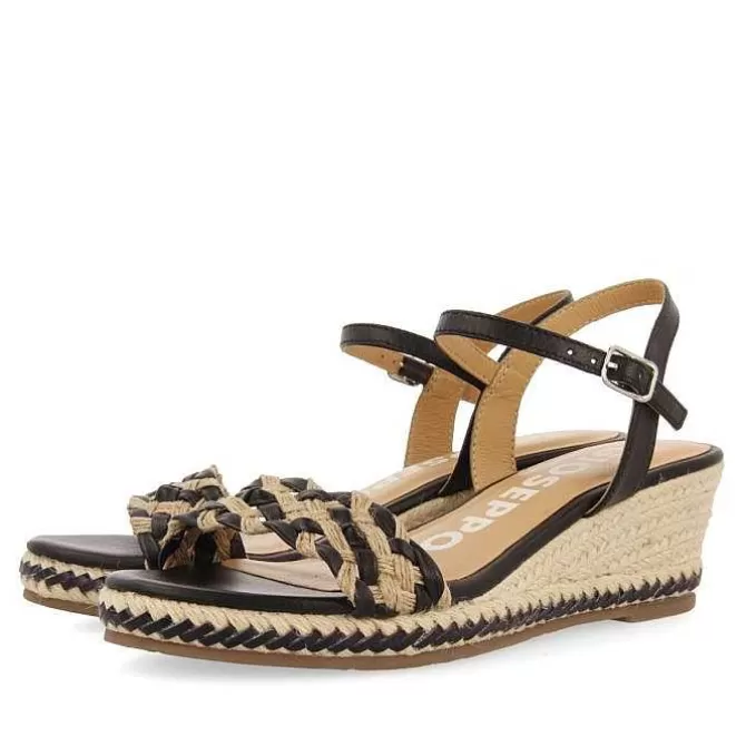 Sandalias Cuña<Gioseppo Sandalias De Piel Con Trenzado Bicolor Y Cuña De Yute Para Mujer Sunol