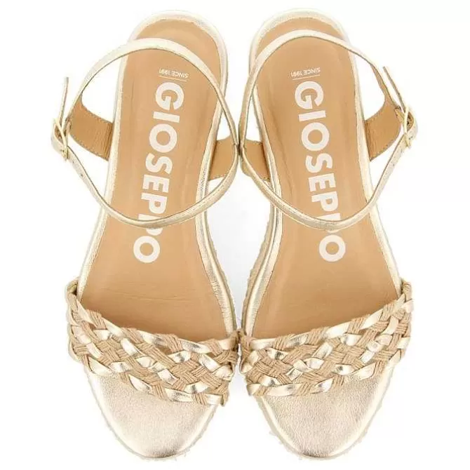 Sandalias Cuña<Gioseppo Sandalias De Piel Con Trenzado Bicolor Y Cuña De Yute Para Mujer Sunol