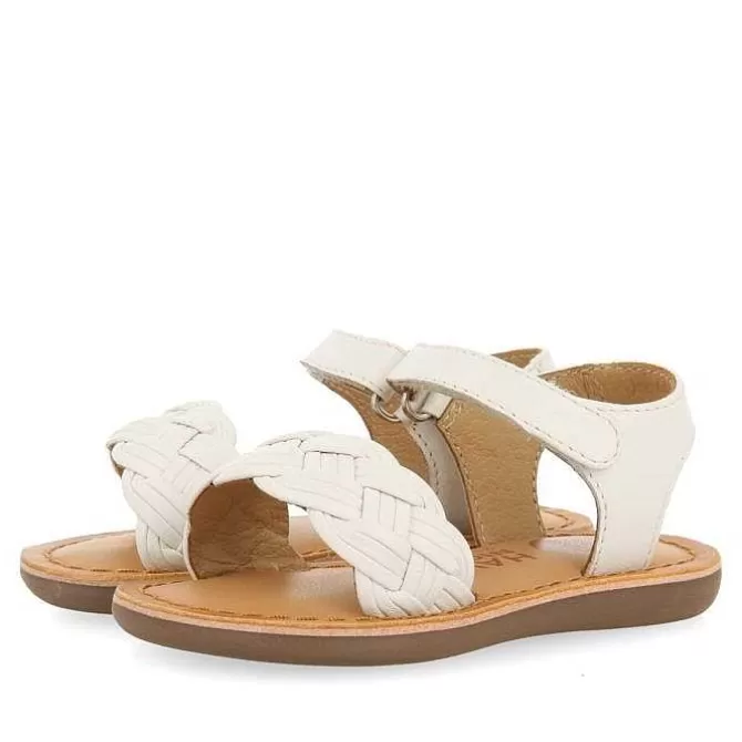 Bebe | Sandalias Bebe Nina<Gioseppo Sandalias De Piel Con Trenzado Y Cierre Ajustable Para Bebe Flushe Blanco Rojo