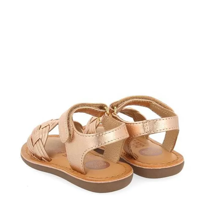 Bebe | Sandalias Bebe Nina<Gioseppo Sandalias De Piel Con Trenzado Y Cierre Ajustable Para Bebe Flushe Oro Rosa
