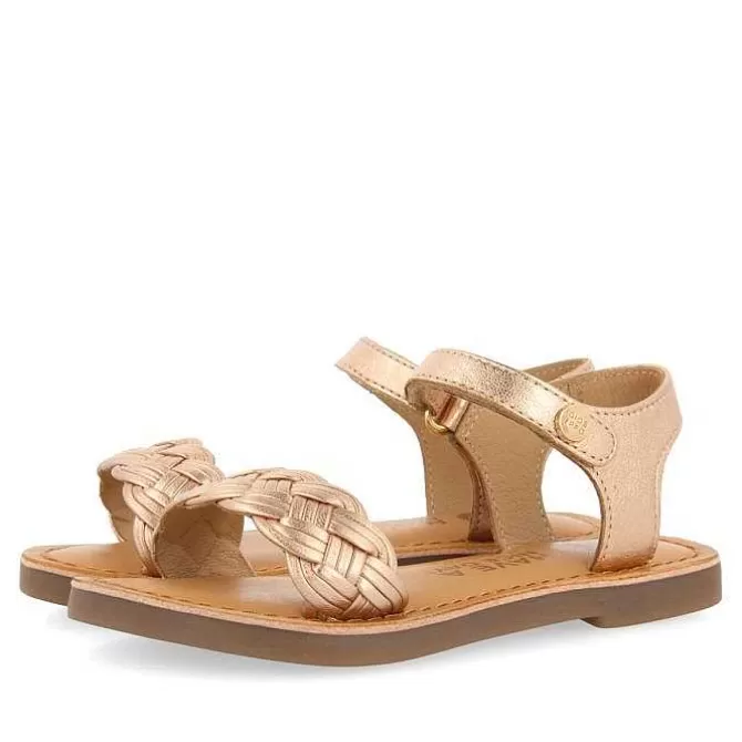 Niñas | Sandalias<Gioseppo Sandalias De Piel Con Trenzado Y Cierre Ajustable Rosa Dorado Para Nina Y Nino Manastir