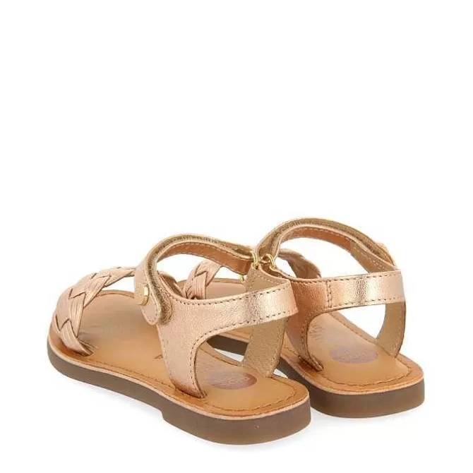 Niñas | Sandalias<Gioseppo Sandalias De Piel Con Trenzado Y Cierre Ajustable Rosa Dorado Para Nina Y Nino Manastir
