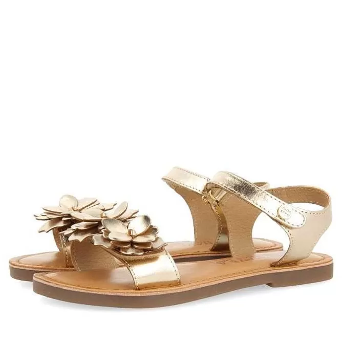 Niñas | Sandalias<Gioseppo Sandalias De Piel Dorada Con Adornos De Flores Para Nina Y Nino Imotski
