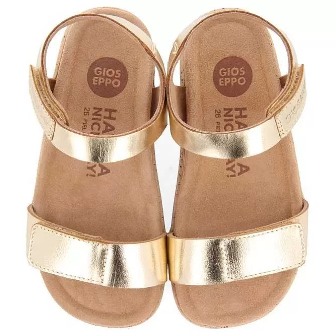 Niñas | Chancletas<Gioseppo Sandalias De Piel Dorada Con Cierres Ajustables Y Suela Tipo Bio Para Nino Y Nina Bude