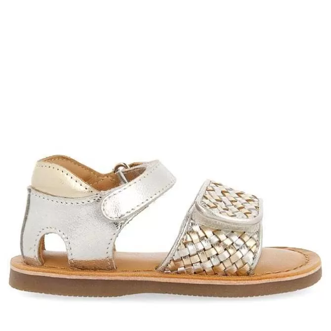 Bebe | Sandalias Bebe Nina<Gioseppo Sandalias De Piel Dorada Con Tira Trenzada Y Cierre Ajustable Para Bebe Athena