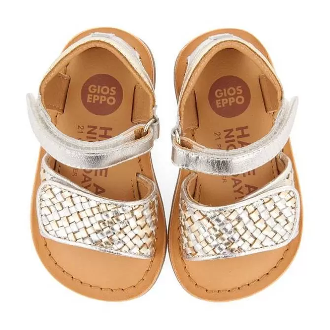 Bebe | Sandalias Bebe Nina<Gioseppo Sandalias De Piel Dorada Con Tira Trenzada Y Cierre Ajustable Para Bebe Athena