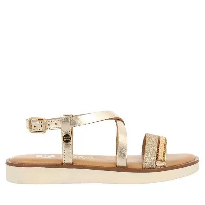 Niñas | Sandalias<Gioseppo Sandalias De Piel Dorada Con Trenzados, Brillos Y Accesos Metalicos Para Nina Y Nino Merrill